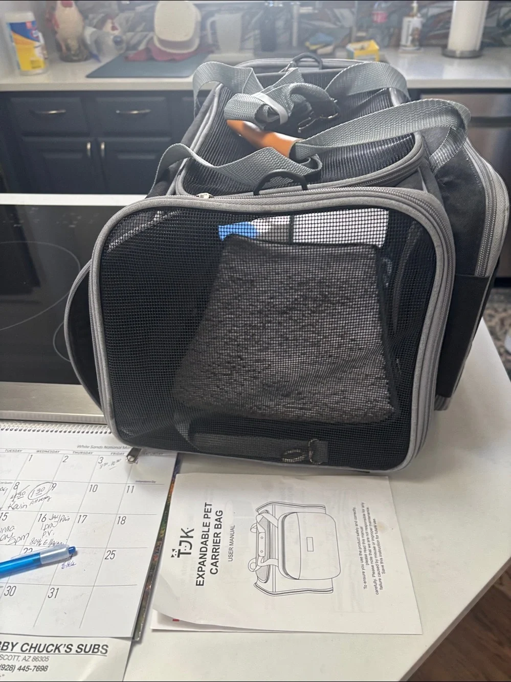 dog travel  Travel Duffel Bag with Front Pocket up to 20 lbs